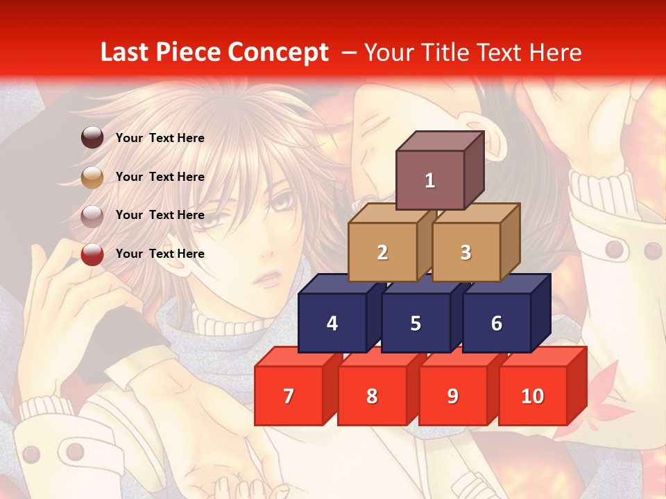 A Couple Of Anime Characters In Front Of A Red Background PowerPoint Template