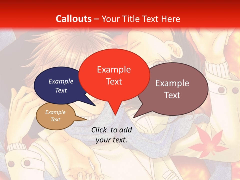 A Couple Of Anime Characters In Front Of A Red Background PowerPoint Template