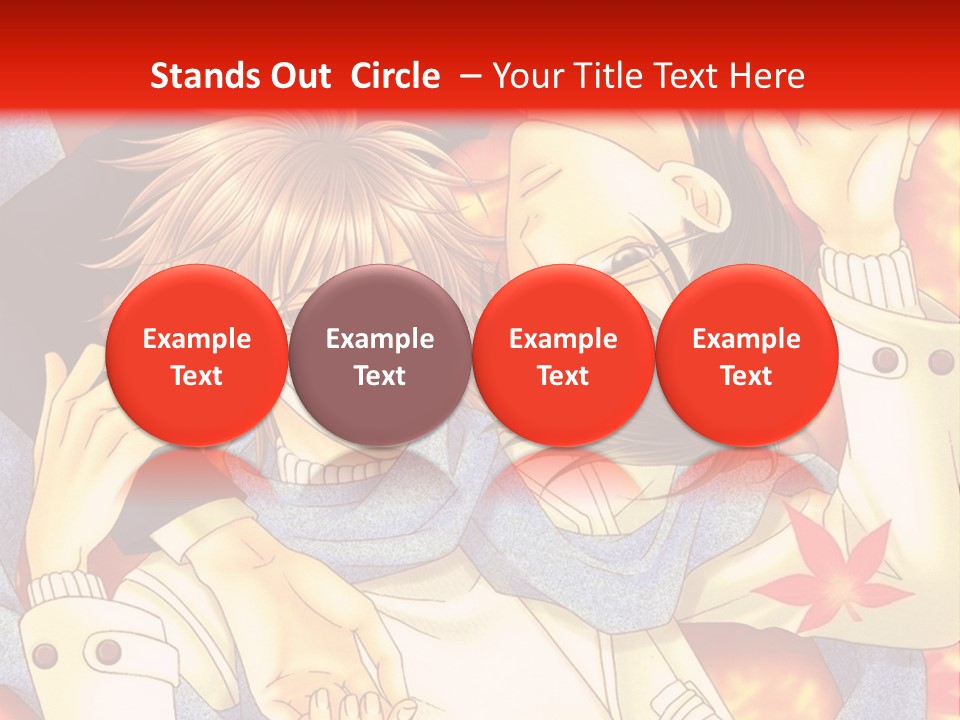 A Couple Of Anime Characters In Front Of A Red Background PowerPoint Template