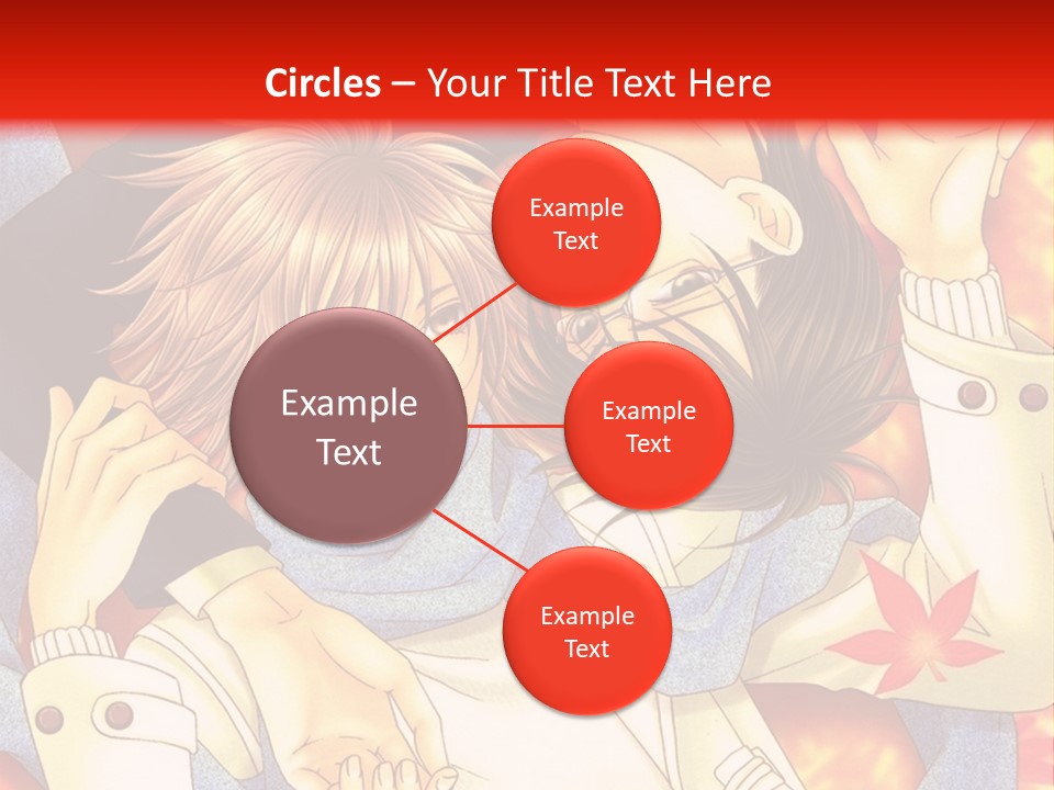 A Couple Of Anime Characters In Front Of A Red Background PowerPoint Template