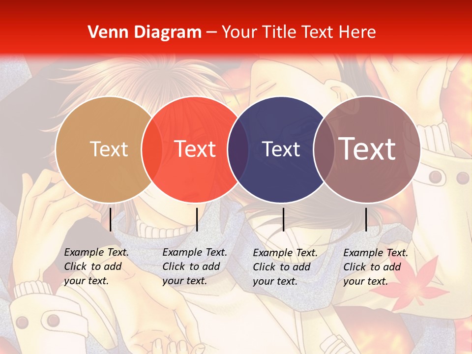 A Couple Of Anime Characters In Front Of A Red Background PowerPoint Template