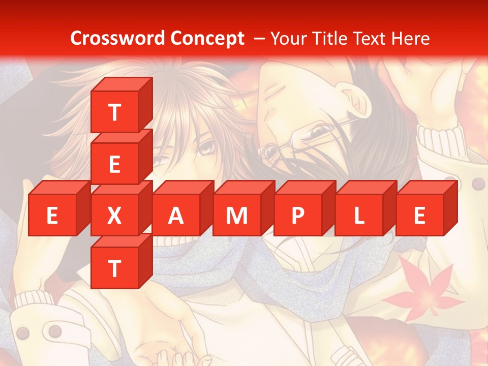 A Couple Of Anime Characters In Front Of A Red Background PowerPoint Template