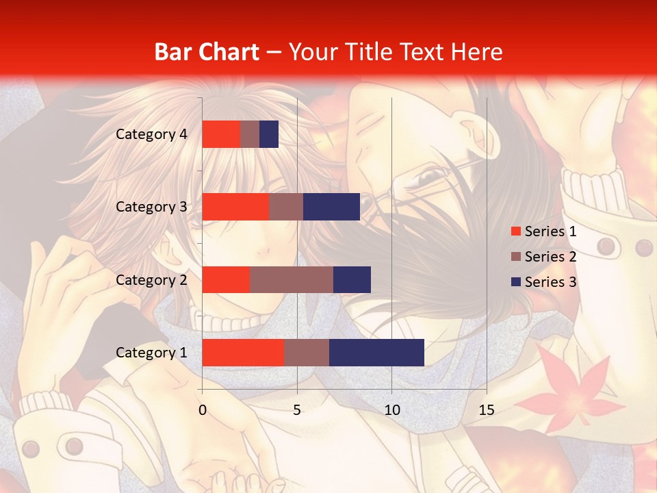 A Couple Of Anime Characters In Front Of A Red Background PowerPoint Template
