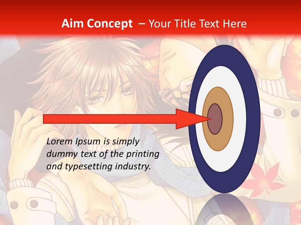 A Couple Of Anime Characters In Front Of A Red Background PowerPoint Template
