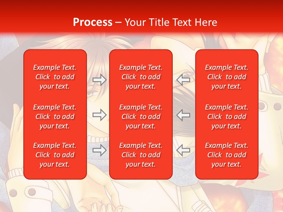 A Couple Of Anime Characters In Front Of A Red Background PowerPoint Template