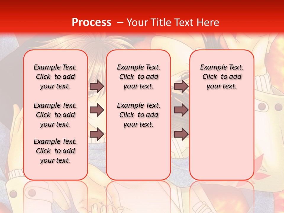 A Couple Of Anime Characters In Front Of A Red Background PowerPoint Template