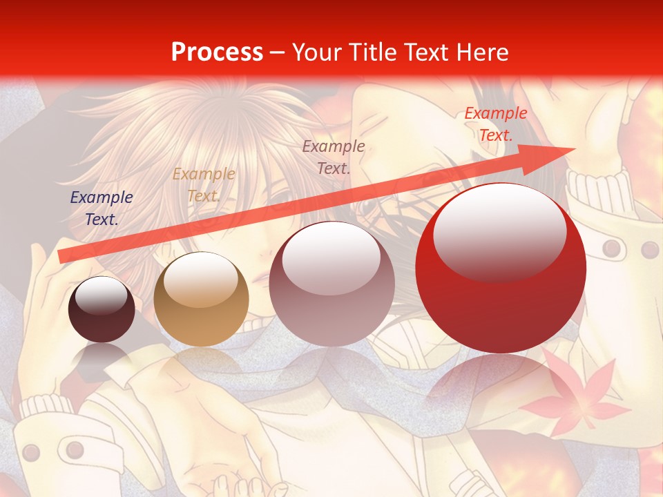 A Couple Of Anime Characters In Front Of A Red Background PowerPoint Template