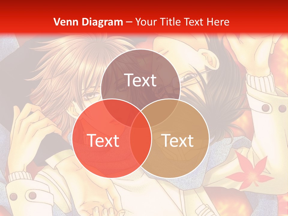 A Couple Of Anime Characters In Front Of A Red Background PowerPoint Template