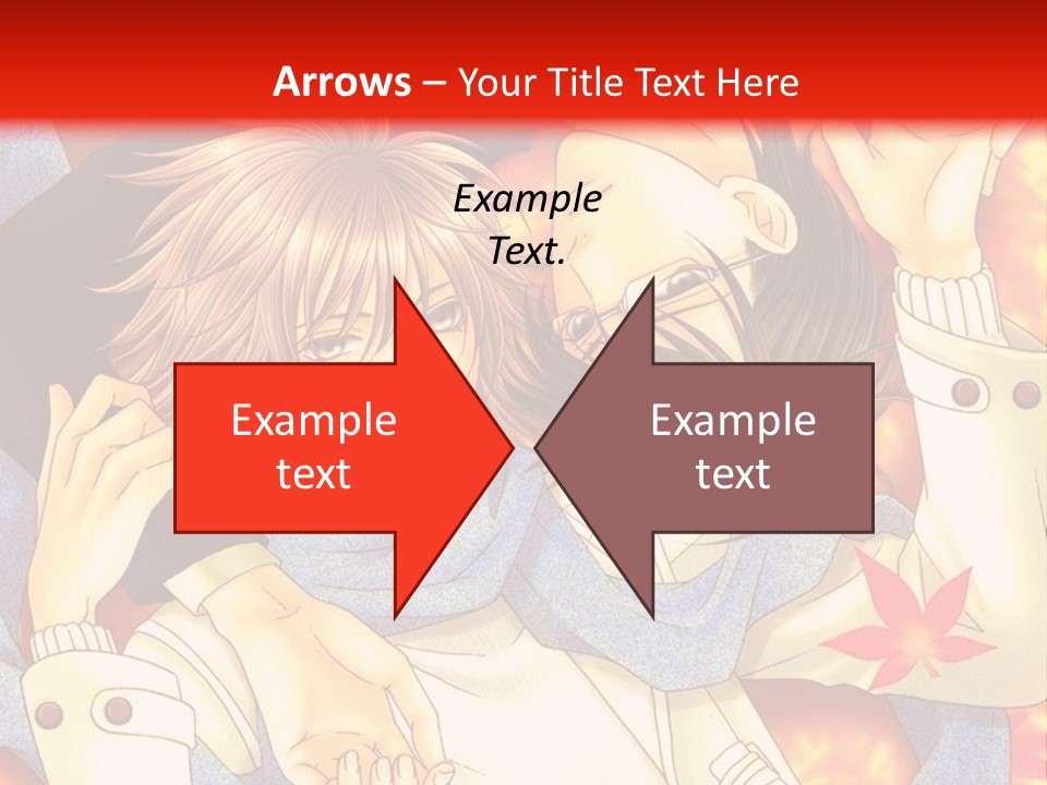 A Couple Of Anime Characters In Front Of A Red Background PowerPoint Template
