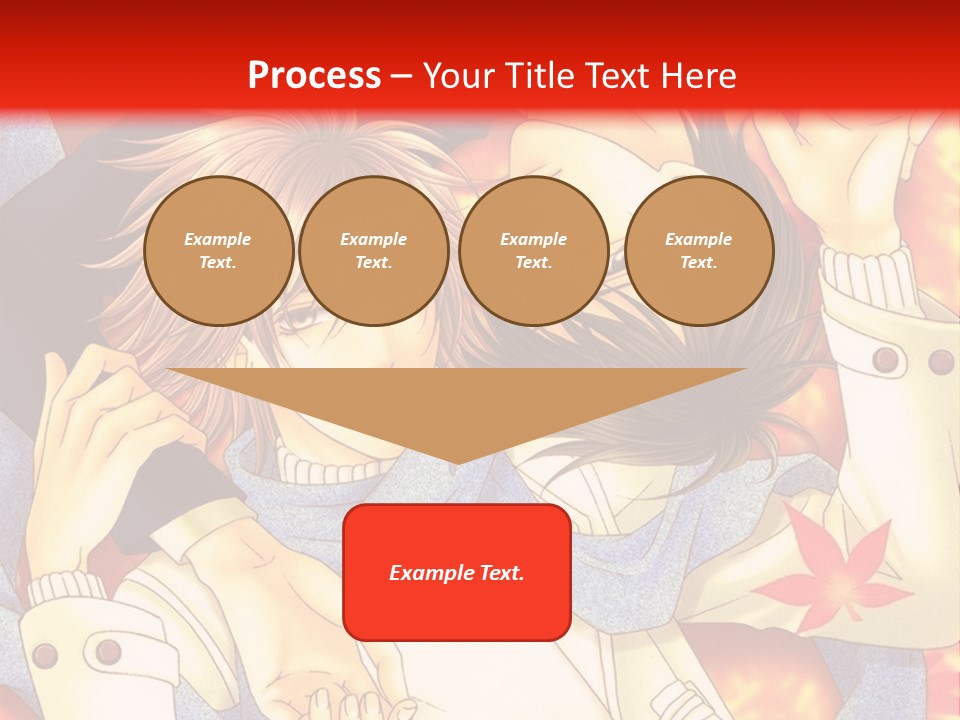 A Couple Of Anime Characters In Front Of A Red Background PowerPoint Template