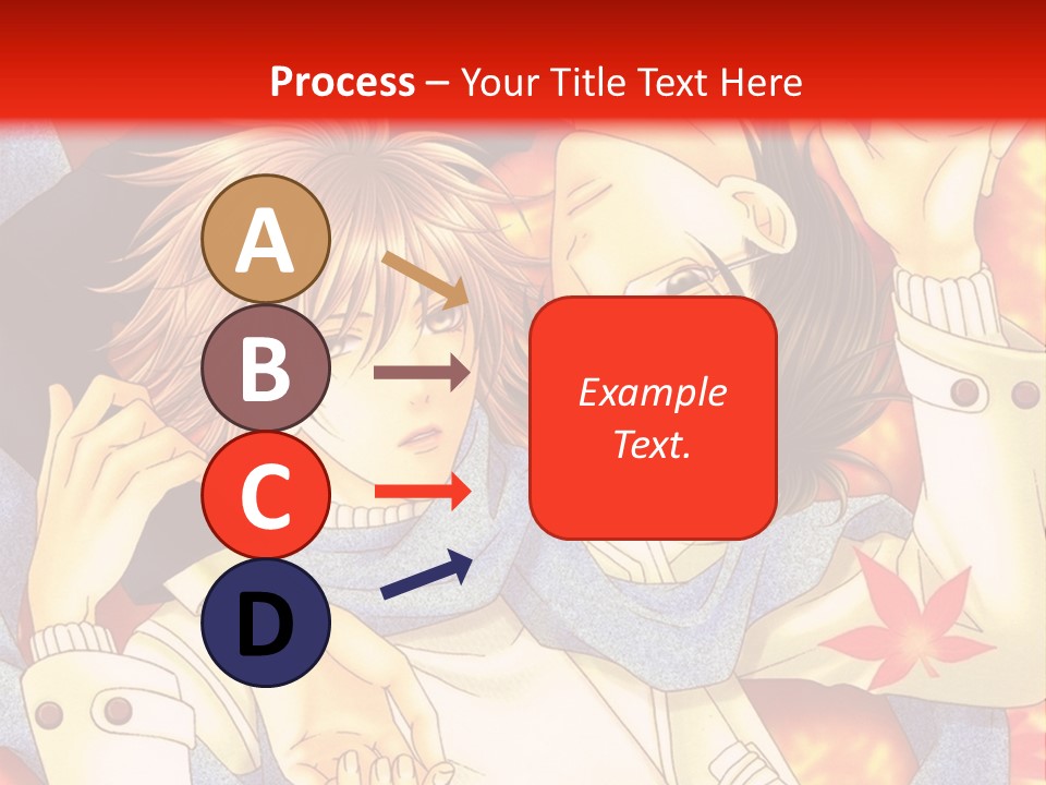 A Couple Of Anime Characters In Front Of A Red Background PowerPoint Template