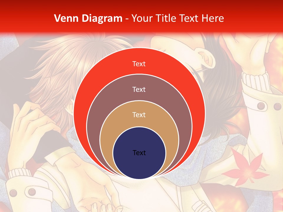 A Couple Of Anime Characters In Front Of A Red Background PowerPoint Template