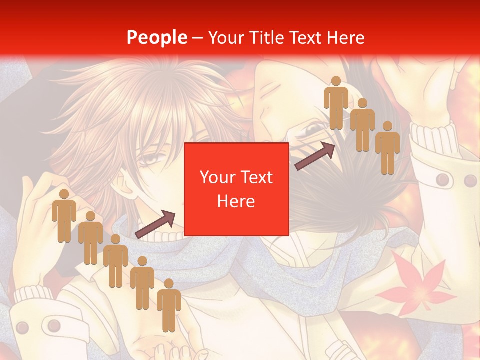 A Couple Of Anime Characters In Front Of A Red Background PowerPoint Template