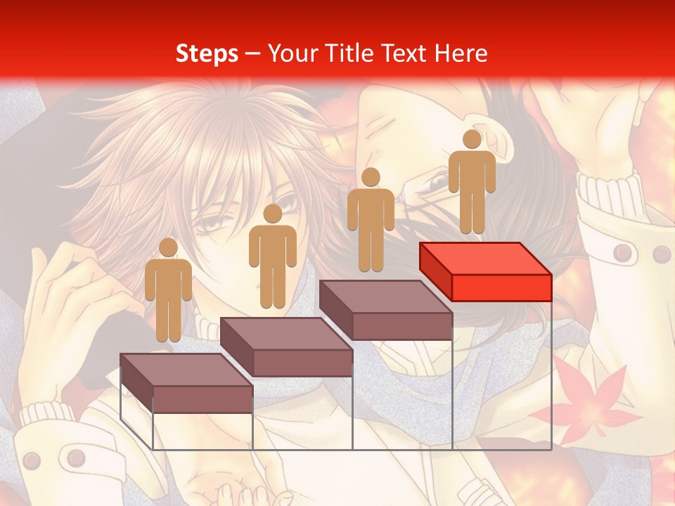 A Couple Of Anime Characters In Front Of A Red Background PowerPoint Template