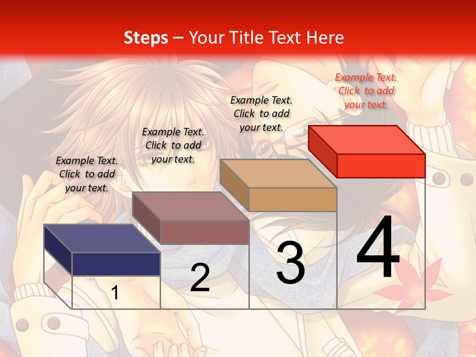 A Couple Of Anime Characters In Front Of A Red Background PowerPoint Template