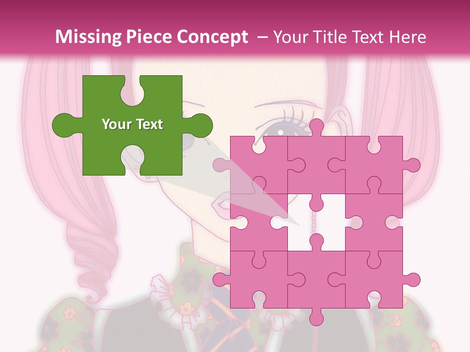 A Girl With Pink Hair Wearing A Green And Yellow Dress PowerPoint Template