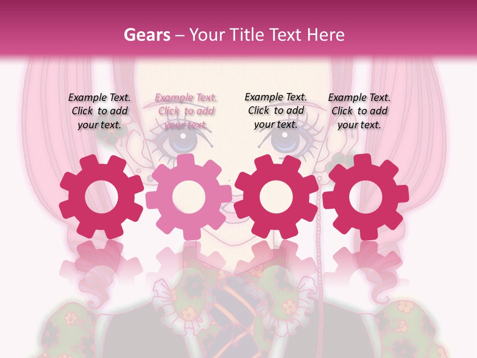 A Girl With Pink Hair Wearing A Green And Yellow Dress PowerPoint Template