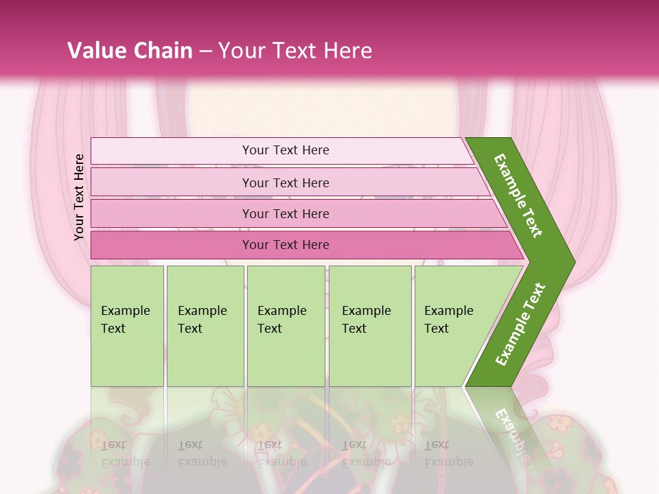 A Girl With Pink Hair Wearing A Green And Yellow Dress PowerPoint Template