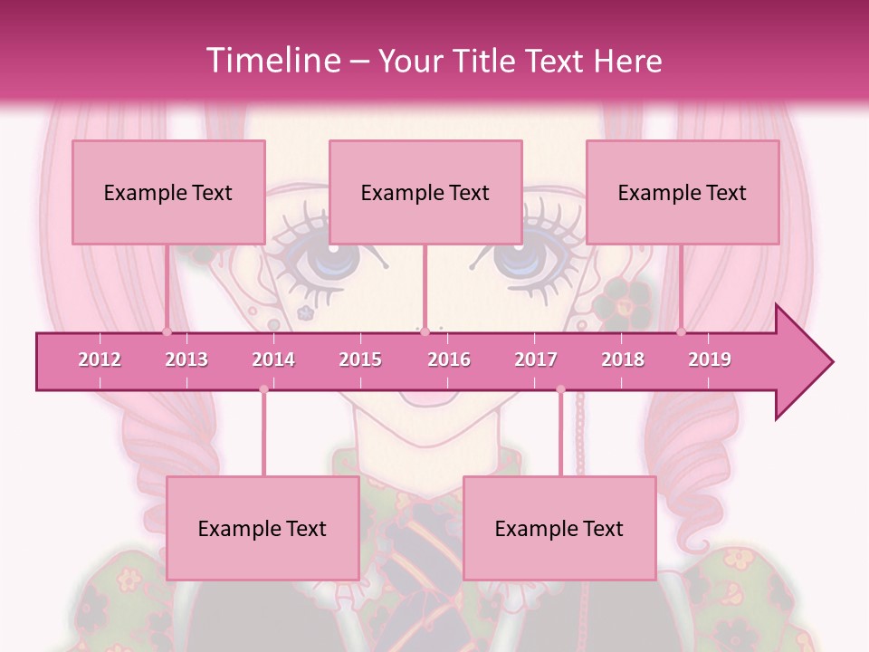 A Girl With Pink Hair Wearing A Green And Yellow Dress PowerPoint Template