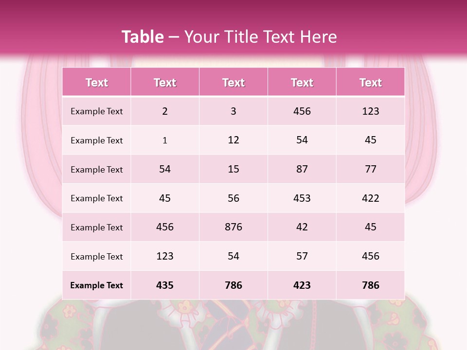 A Girl With Pink Hair Wearing A Green And Yellow Dress PowerPoint Template