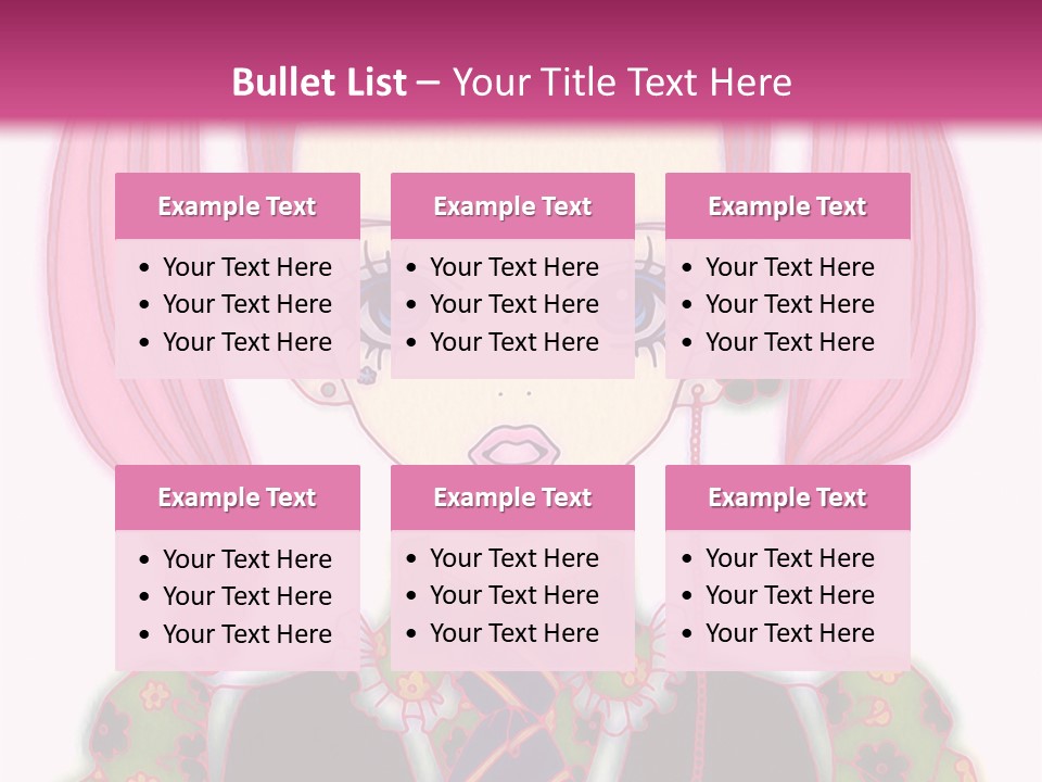 A Girl With Pink Hair Wearing A Green And Yellow Dress PowerPoint Template