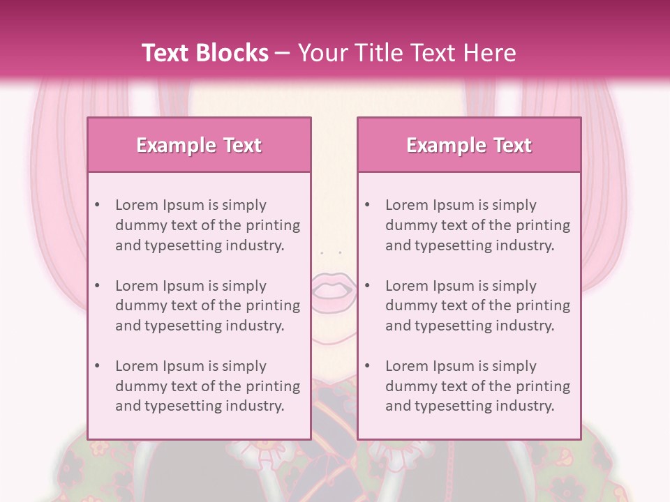 A Girl With Pink Hair Wearing A Green And Yellow Dress PowerPoint Template