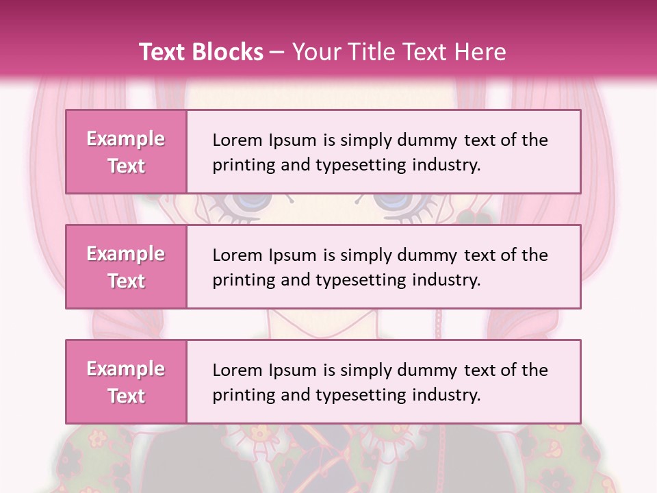 A Girl With Pink Hair Wearing A Green And Yellow Dress PowerPoint Template