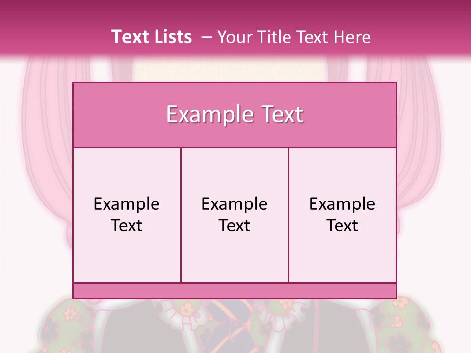 A Girl With Pink Hair Wearing A Green And Yellow Dress PowerPoint Template