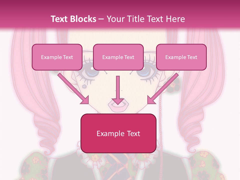 A Girl With Pink Hair Wearing A Green And Yellow Dress PowerPoint Template