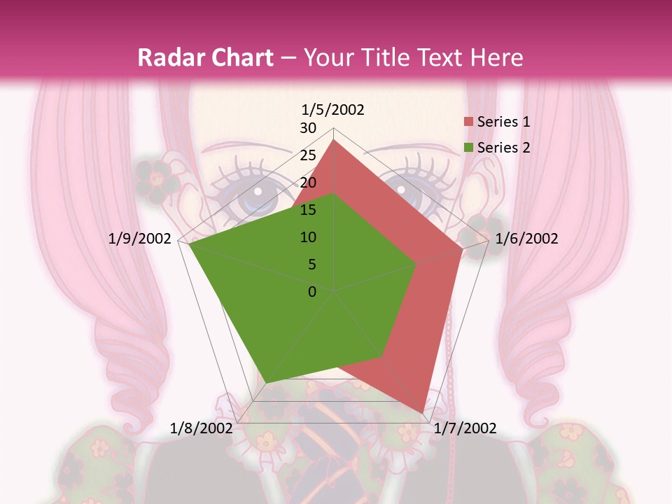 A Girl With Pink Hair Wearing A Green And Yellow Dress PowerPoint Template