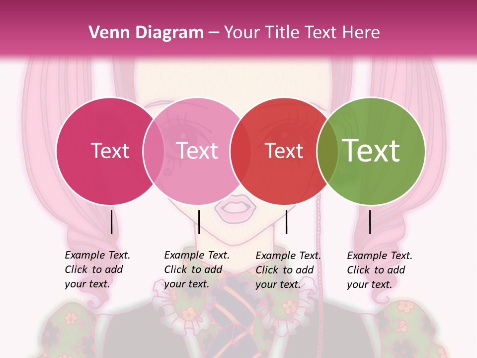 A Girl With Pink Hair Wearing A Green And Yellow Dress PowerPoint Template