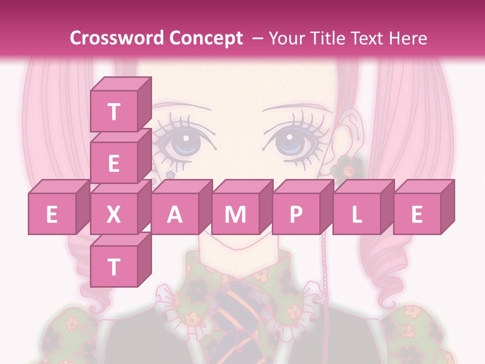 A Girl With Pink Hair Wearing A Green And Yellow Dress PowerPoint Template