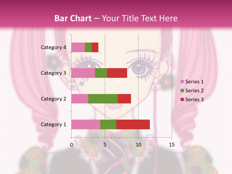 A Girl With Pink Hair Wearing A Green And Yellow Dress PowerPoint Template