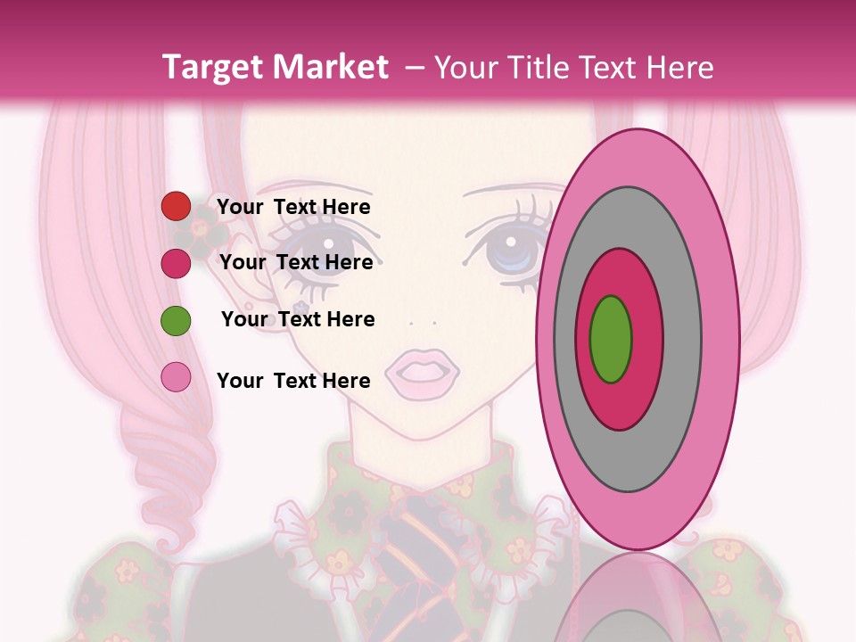 A Girl With Pink Hair Wearing A Green And Yellow Dress PowerPoint Template