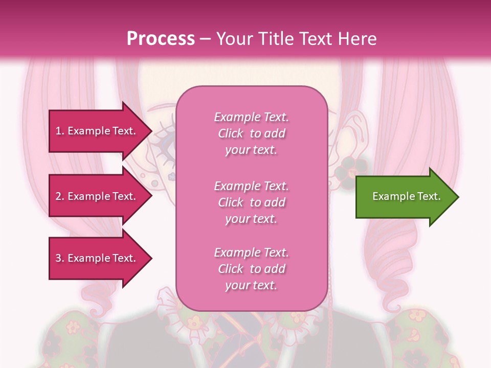 A Girl With Pink Hair Wearing A Green And Yellow Dress PowerPoint Template