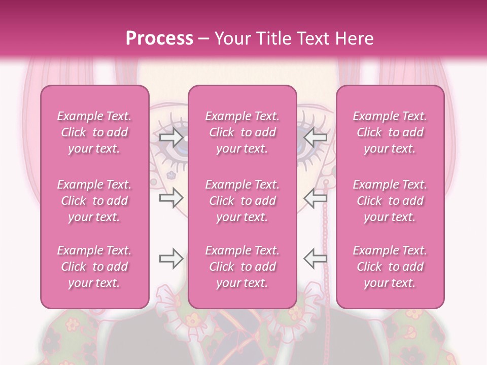 A Girl With Pink Hair Wearing A Green And Yellow Dress PowerPoint Template