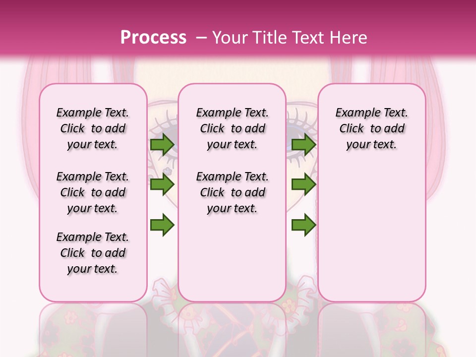 A Girl With Pink Hair Wearing A Green And Yellow Dress PowerPoint Template