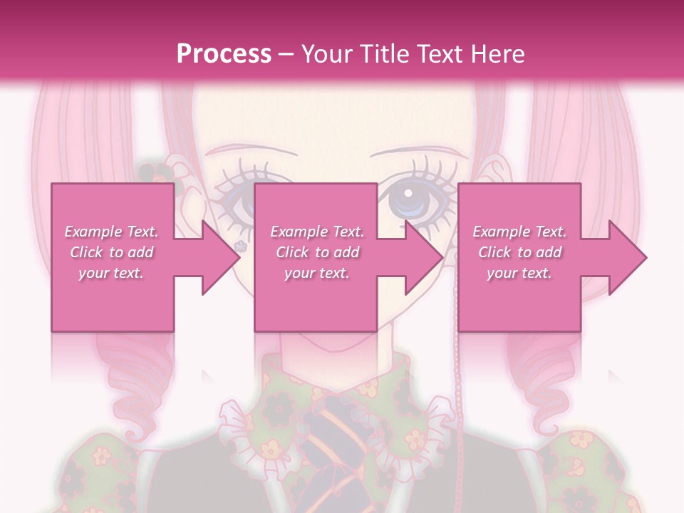 A Girl With Pink Hair Wearing A Green And Yellow Dress PowerPoint Template