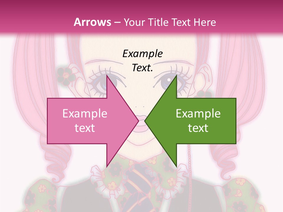 A Girl With Pink Hair Wearing A Green And Yellow Dress PowerPoint Template