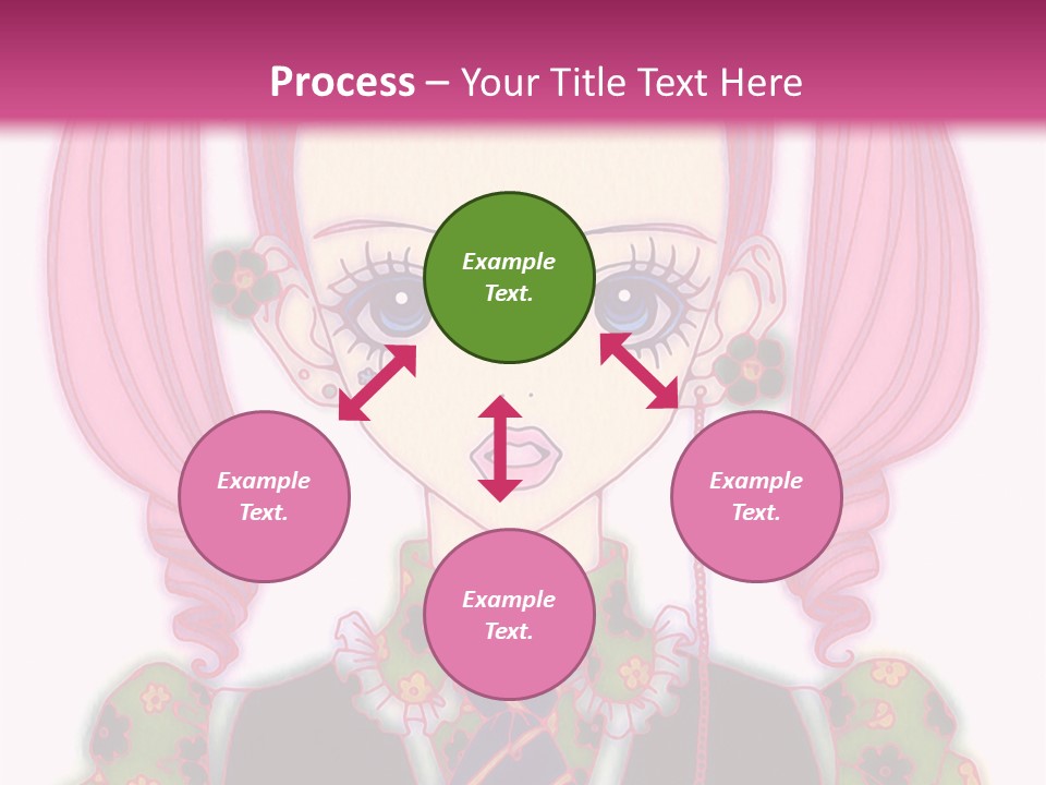 A Girl With Pink Hair Wearing A Green And Yellow Dress PowerPoint Template