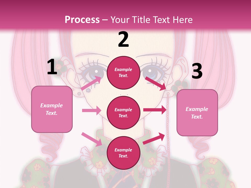A Girl With Pink Hair Wearing A Green And Yellow Dress PowerPoint Template