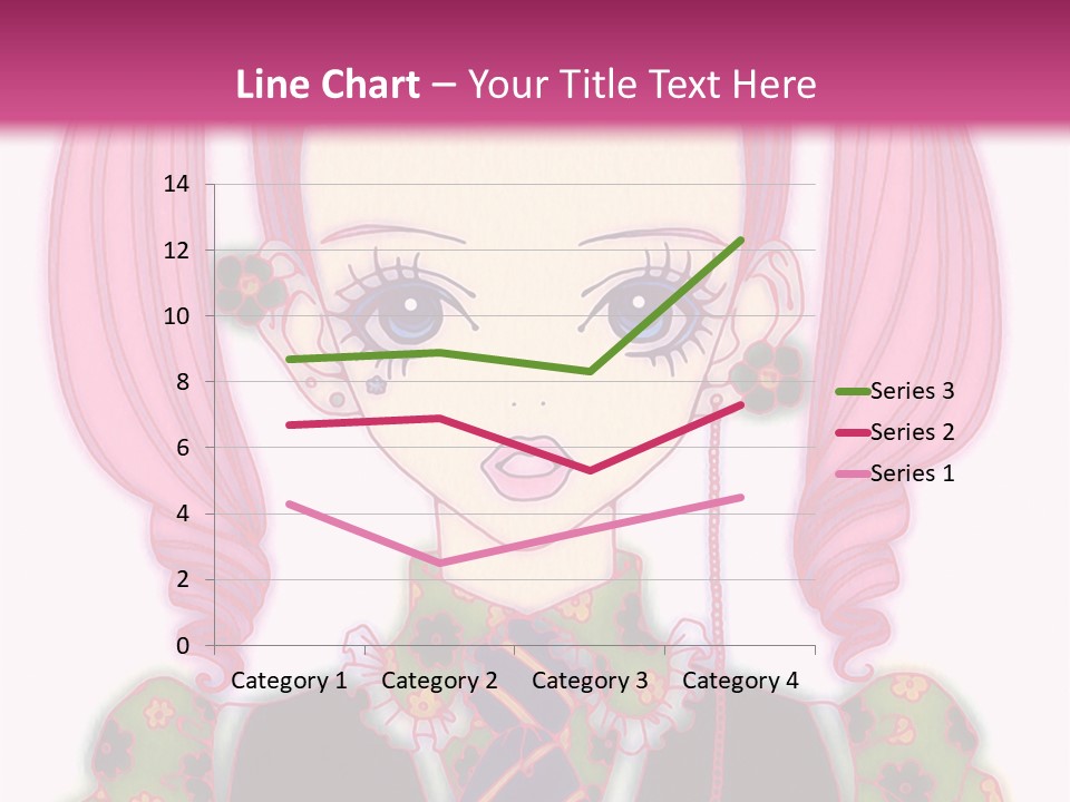 A Girl With Pink Hair Wearing A Green And Yellow Dress PowerPoint Template