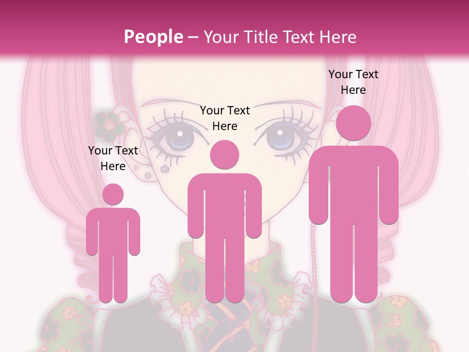 A Girl With Pink Hair Wearing A Green And Yellow Dress PowerPoint Template
