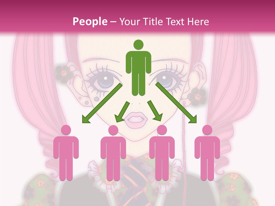 A Girl With Pink Hair Wearing A Green And Yellow Dress PowerPoint Template