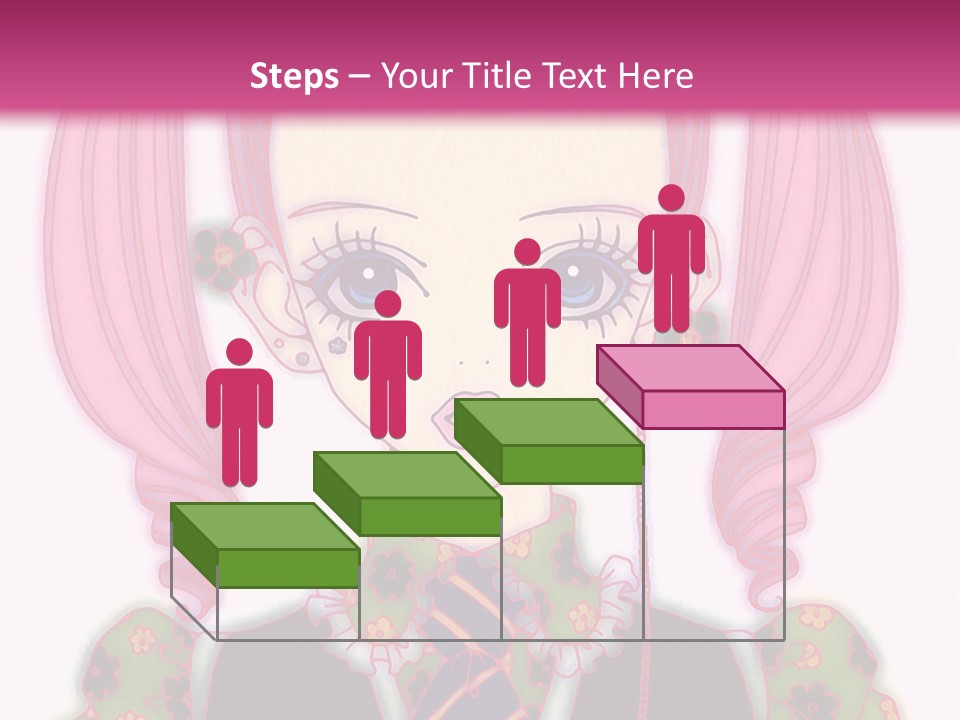 A Girl With Pink Hair Wearing A Green And Yellow Dress PowerPoint Template