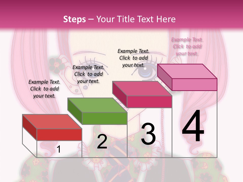 A Girl With Pink Hair Wearing A Green And Yellow Dress PowerPoint Template