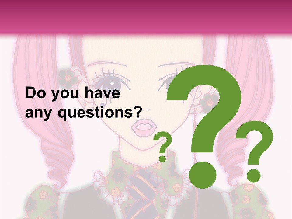 A Girl With Pink Hair Wearing A Green And Yellow Dress PowerPoint Template