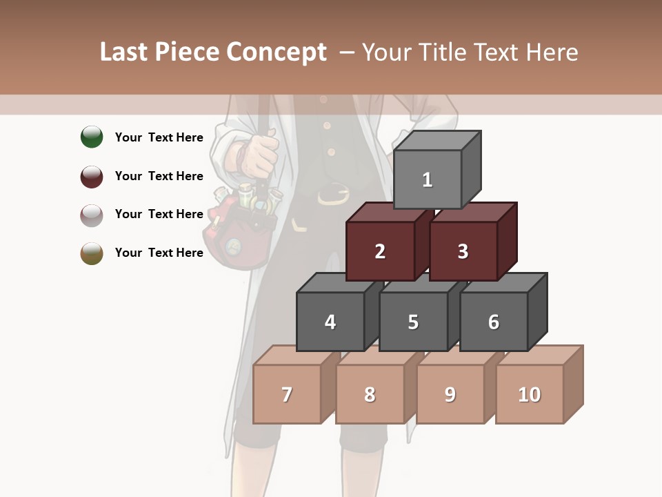 A Woman In A White Coat Is Standing With Her Hands On Her Hips PowerPoint Template