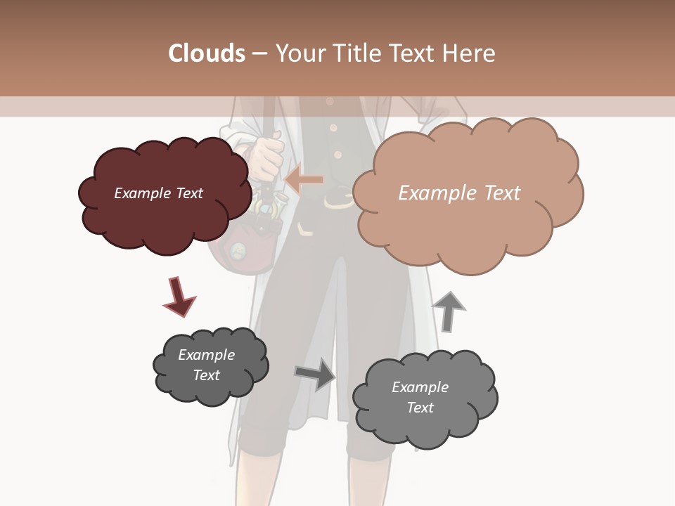 A Woman In A White Coat Is Standing With Her Hands On Her Hips PowerPoint Template