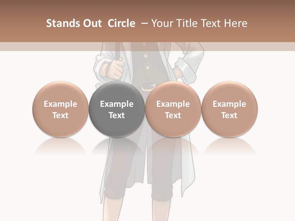 A Woman In A White Coat Is Standing With Her Hands On Her Hips PowerPoint Template